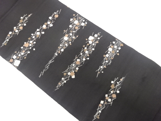 アンティーク　箔散らし模様織り出し袋帯（着用可）